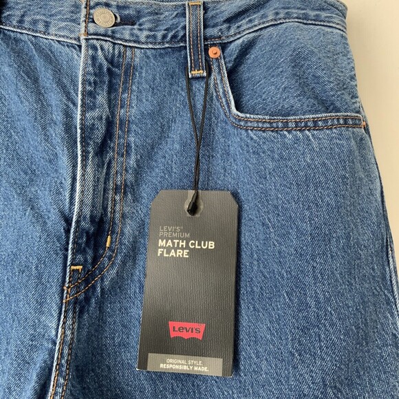 Levi’s Premium Math Club Flare Jeans High Rise Blue 31 - Picture 6 of 11